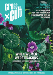 Cover der Händlerkatalogvorschau von Cross Cult Romane – Herbst-Winter 2024-2025 mit dem Covermotiv und dem Titellogo von "When Women Were Dragons"